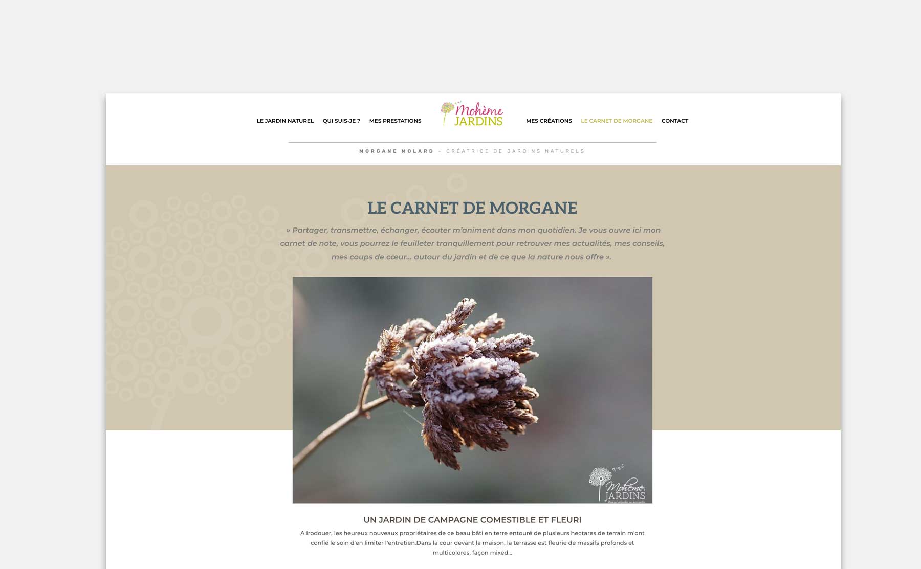 Webdesign du nouveau site de Mohème Jardins par l'agence Westango