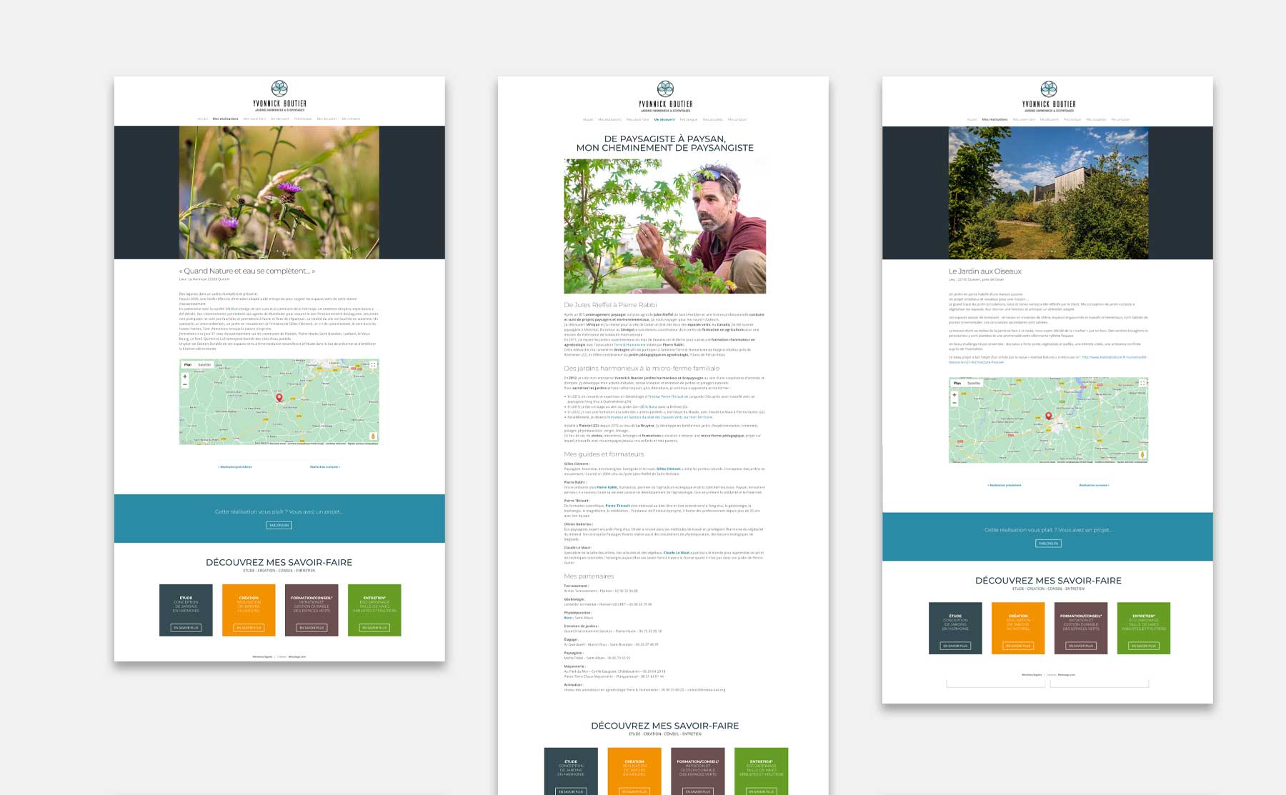 Webdesign du site Yvonnick Boutier réalisé par l'agence de communication et de stratégie de marque Westango.