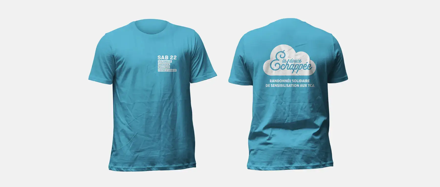 Les tee-shirts de La Douce Echappée imaginés par Westango pour identifier tous les bénévoles le jour de l'événement